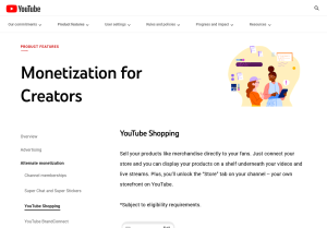 YouTube Shopping