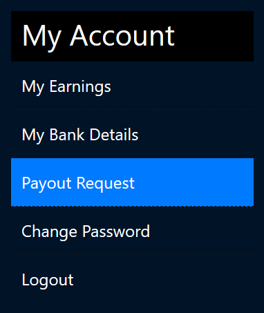 head over to your account and on the payout request section, ask us to pay you