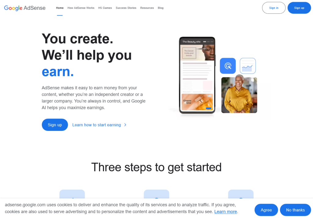 Google AdSense - Earn Money from Your Website with Monetization