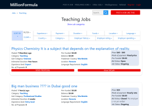 Teaching Jobs at MillionFormula.