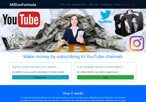 Make money by subscribing to YouTube channels.